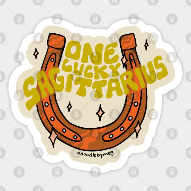 One Lucky Sagittarius Sticker by Doodle by Meg